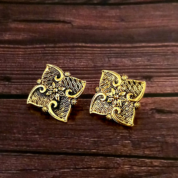 Woma Floral Gold Plated Stud Earrings