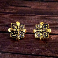 Woma Floral Gold Plated Stud Earrings