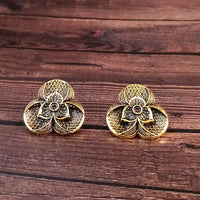 Woma Floral Gold Plated Stud Earrings