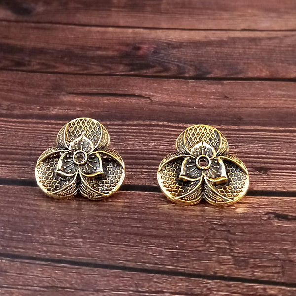 Woma Floral Gold Plated Stud Earrings