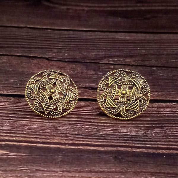 Woma Floral Gold Plated Stud Earrings