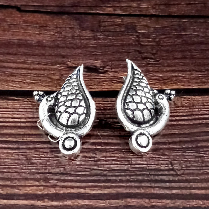 Woma Peacock Oxidised Plated Stud Earrings