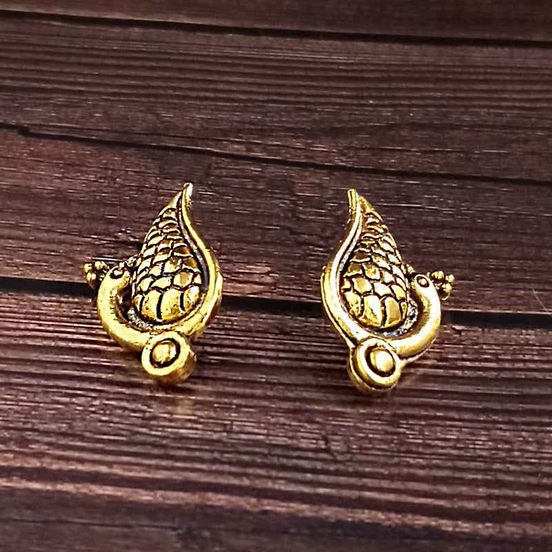 Woma Peacock Gold Plated Stud Earrings