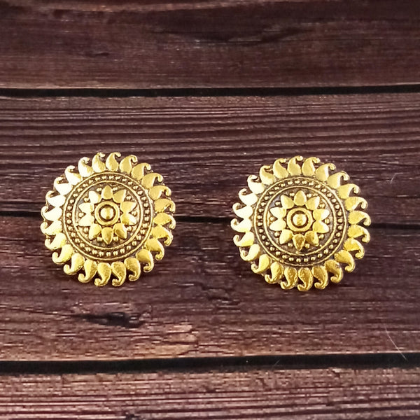 Woma Floral Gold Plated Stud Earrings