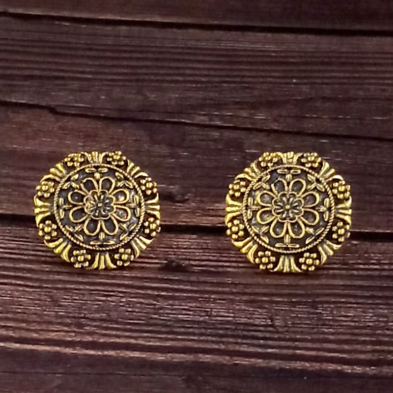 Woma Floral Gold Plated Stud Earrings