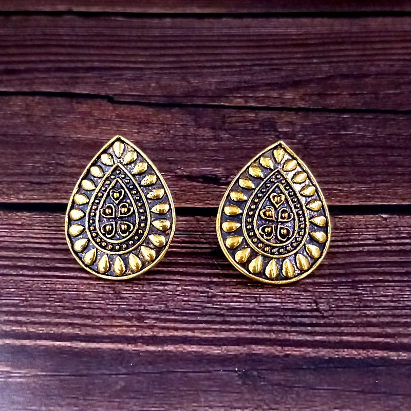 Woma Floral Gold Plated Studs Earrings