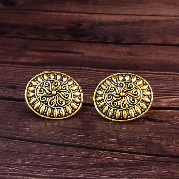 Woma Floral Gold Plated Stud Earrings