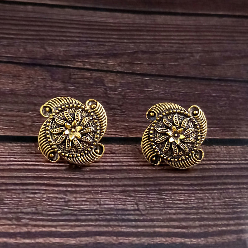 Woma Floral Gold Plated Stud Earrings
