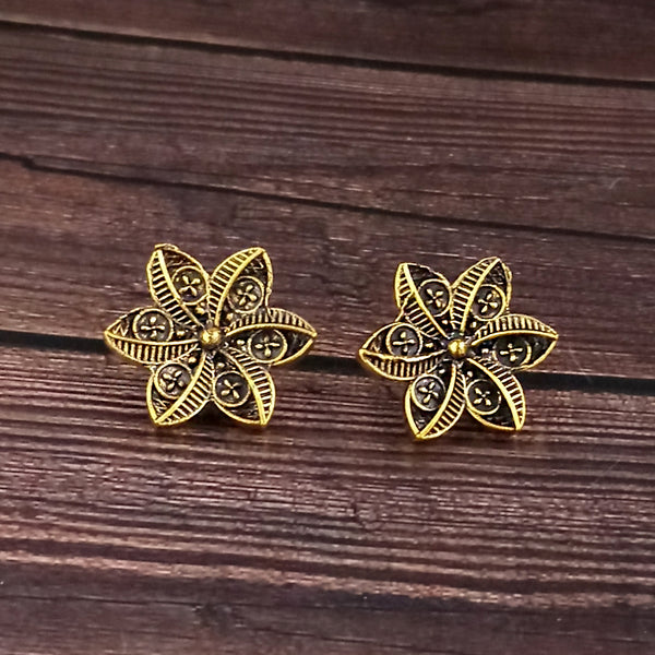 Woma Floral Gold Plated Stud Earrings