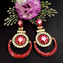 PARSHWAM Pink Glossy Meenakari Earring
