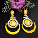 PARSHWAM Yellow Glossy Meenakari Earring