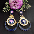PARSHWAM Blue Glossy Meenakari Earring