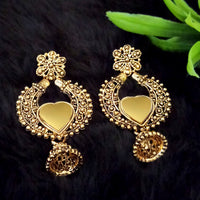 Jeweljunk Gold Plated Dangler Mirror Earring