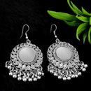Jeweljunk Silver Plated Dangler Mirror Earring