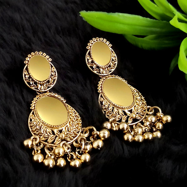 Oxidised Golden Tone Ghungroo Jaal Earrings for Women and Girls