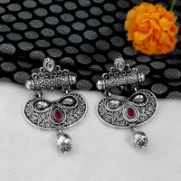 Jinu Arts Maroon Oxidised Plated Dangler Earrings