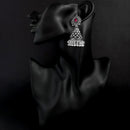 Jinu Arts Maroon Oxidised Plated Dangler Earrings