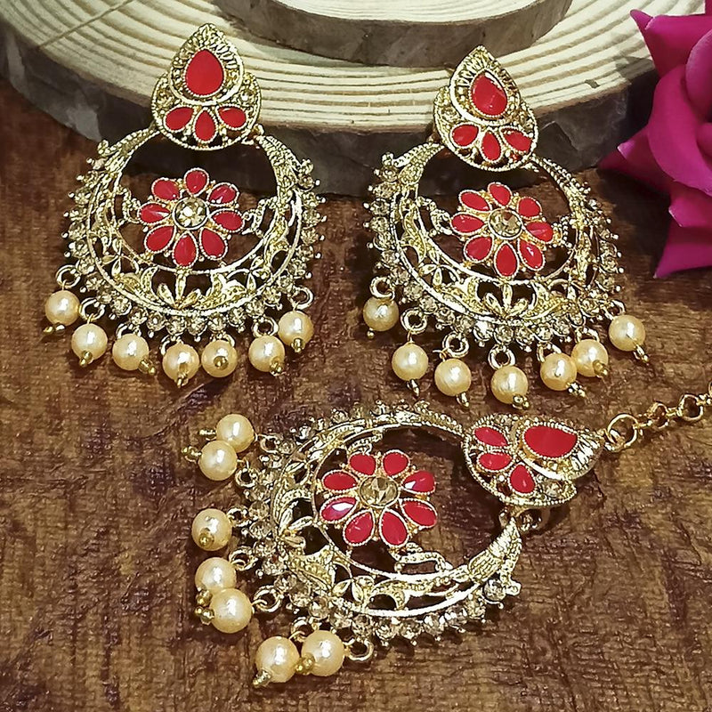 Buy online Gold Plated Earring Maang Tikka Set from Imitation Jewellery for  Women by Spargz for ₹369 at 59% off | 2024 Limeroad.com