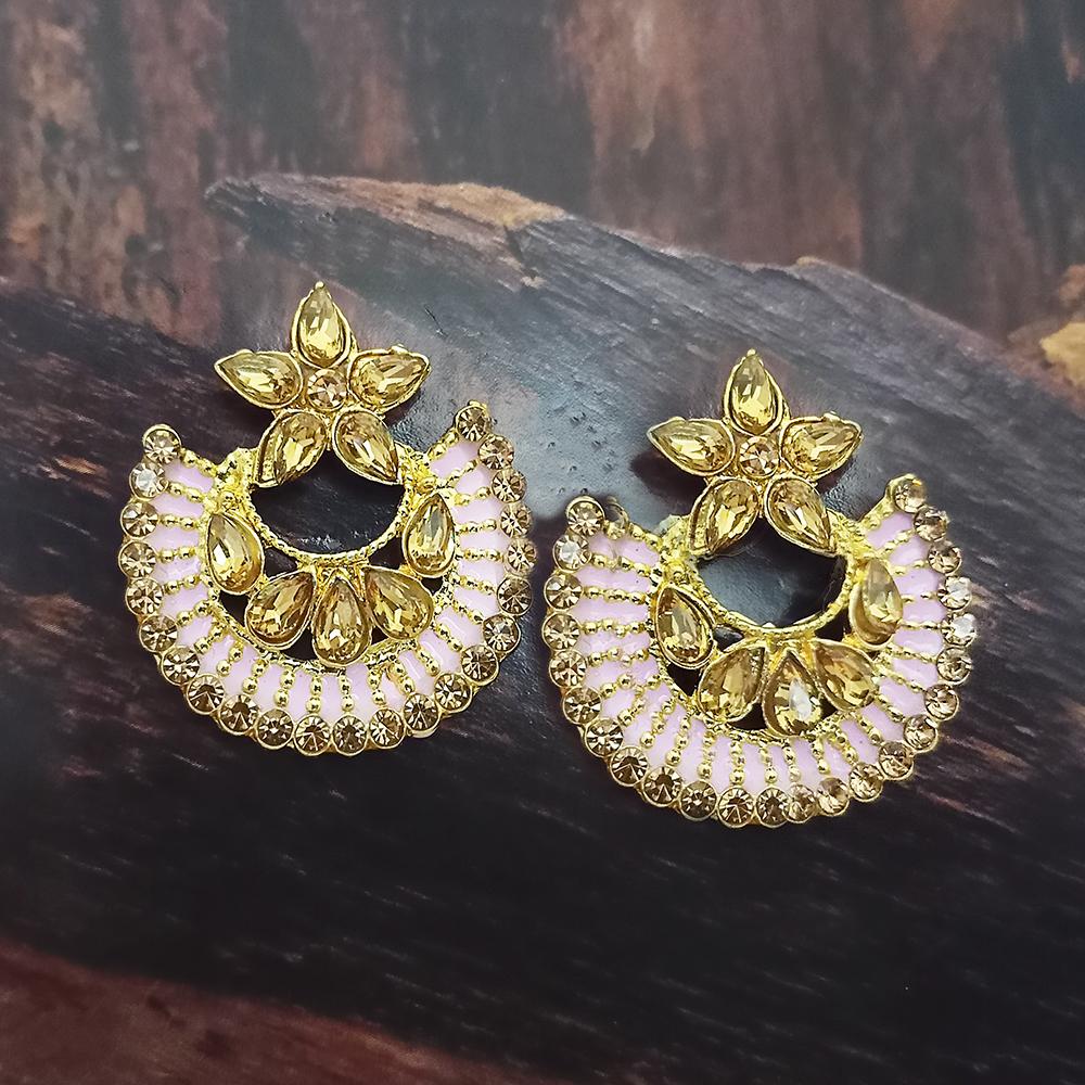 Adi Gold Plated Red Meenakari And Austrian Stone Stud Earrings