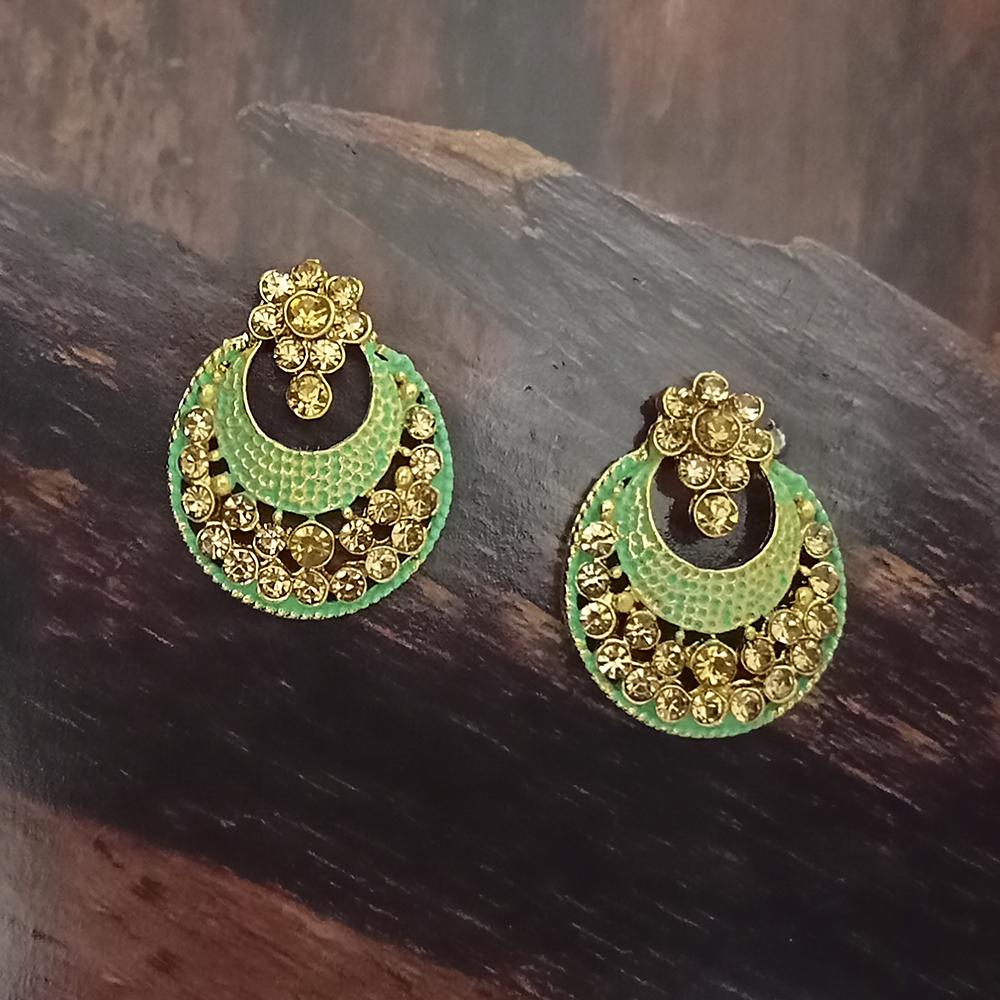 Adi Gold Plated Red Meenakari And Austrian Stone Stud Earrings