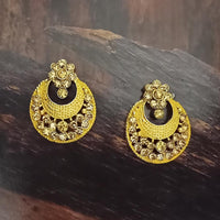 Adi Gold Plated Red Meenakari And Austrian Stone Stud Earrings