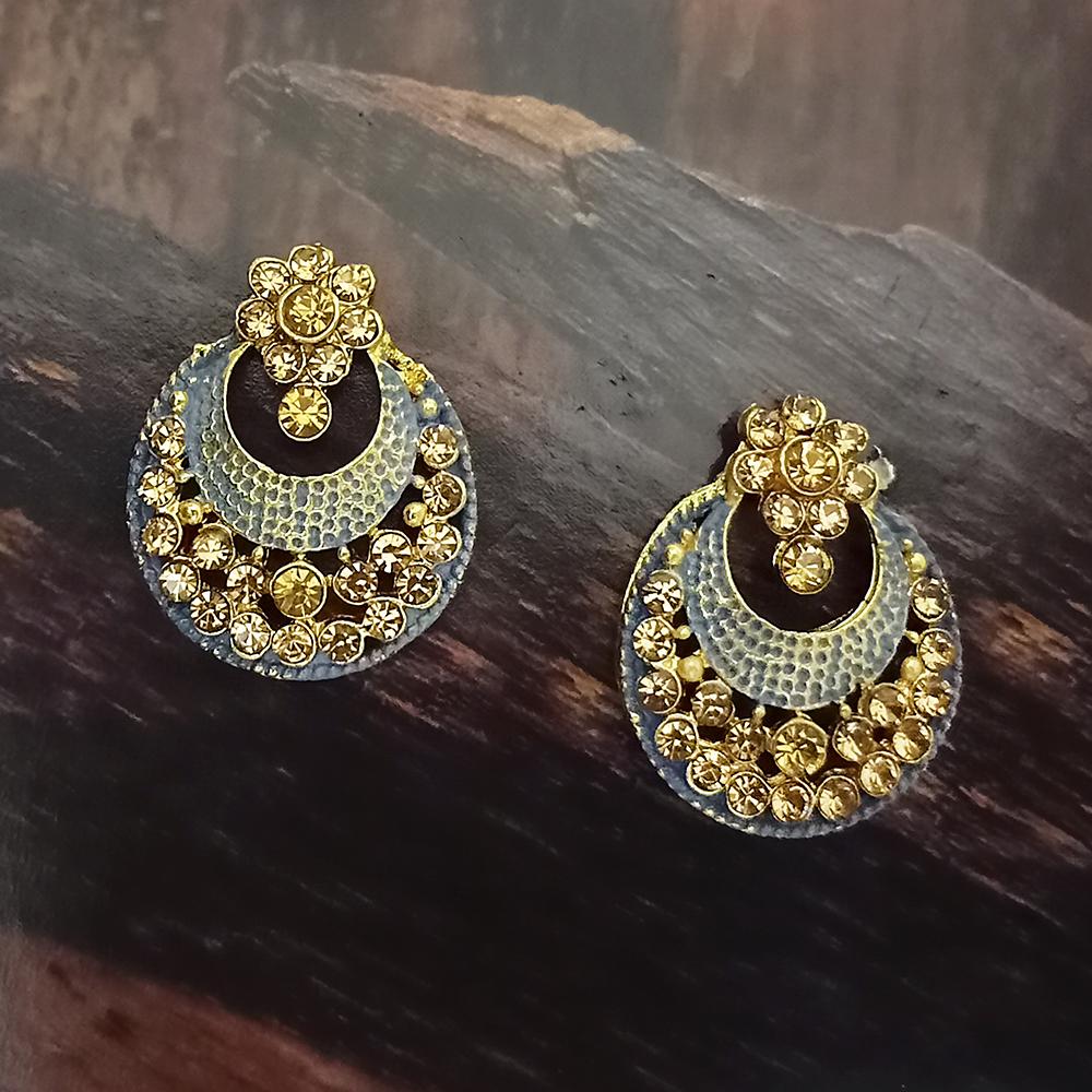 Adi Gold Plated Red Meenakari And Austrian Stone Stud Earrings