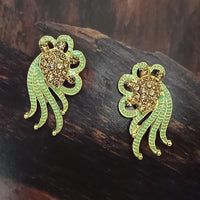 Adi Gold Plated Red Meenakari And Austrian Stone Stud Earrings