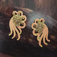 Adi Gold Plated Red Meenakari And Austrian Stone Stud Earrings