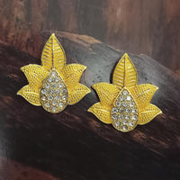 Adi Gold Plated Red Meenakari And Austrian Stone Stud Earrings