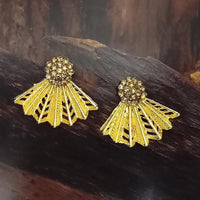 Adi Gold Plated Red Meenakari And Austrian Stone Stud Earrings