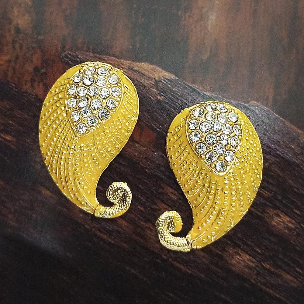 Adi Gold Plated Red Meenakari And Austrian Stone Stud Earrings  -  1319230A