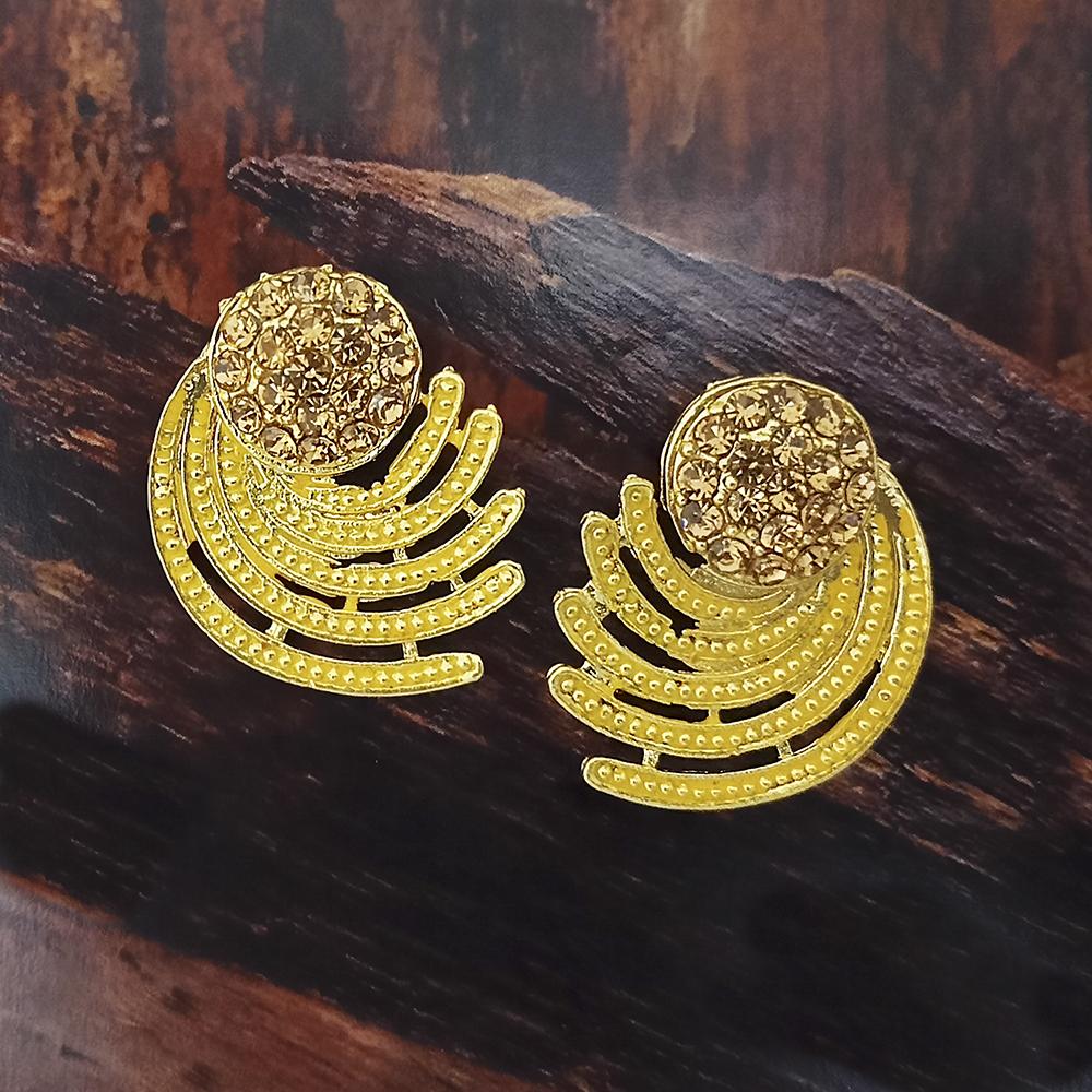 Adi Gold Plated Red Meenakari And Austrian Stone Stud Earrings