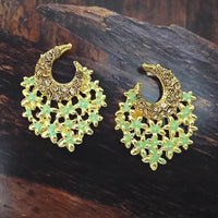 Adi Gold Plated Red Meenakari And Austrian Stone Stud Earrings  -  1319237A