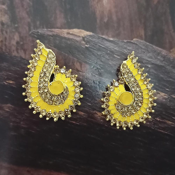 Adi Gold Plated Red Meenakari And Austrian Stone Stud Earrings  -  1319238A