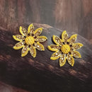 Adi Gold Plated Red Meenakari And Austrian Stone Stud Earrings  -  1319245A