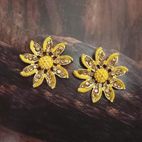 Adi Gold Plated Red Meenakari And Austrian Stone Stud Earrings  -  1319245A