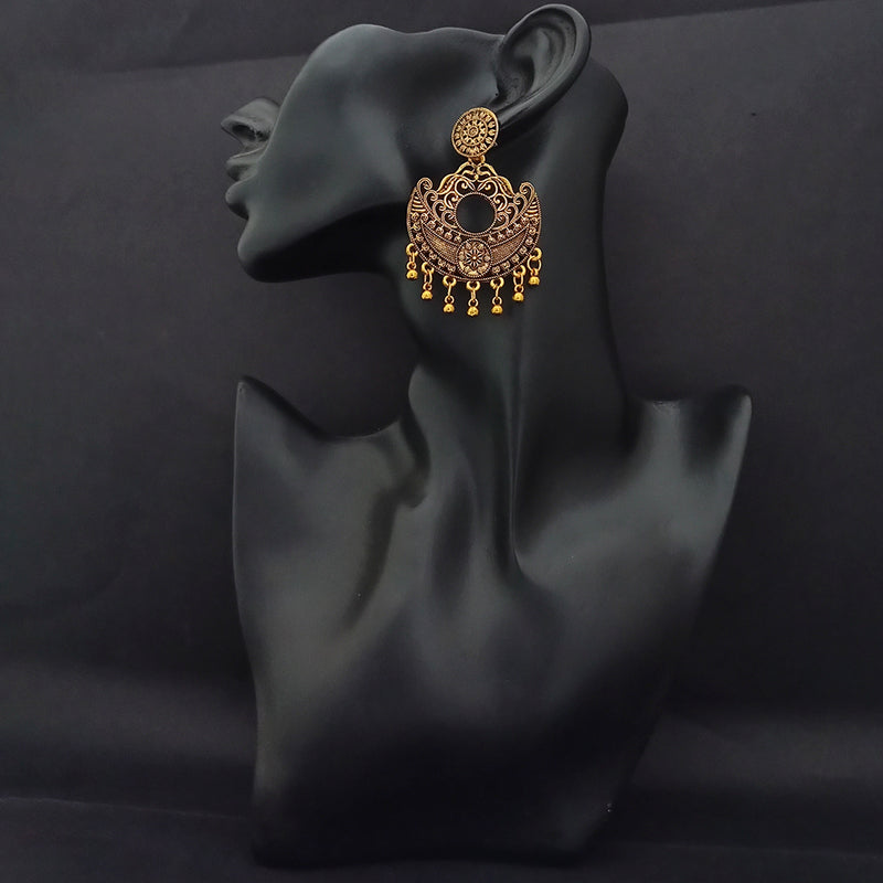 Woma Antiqe Gold Plated Dangler Earrings