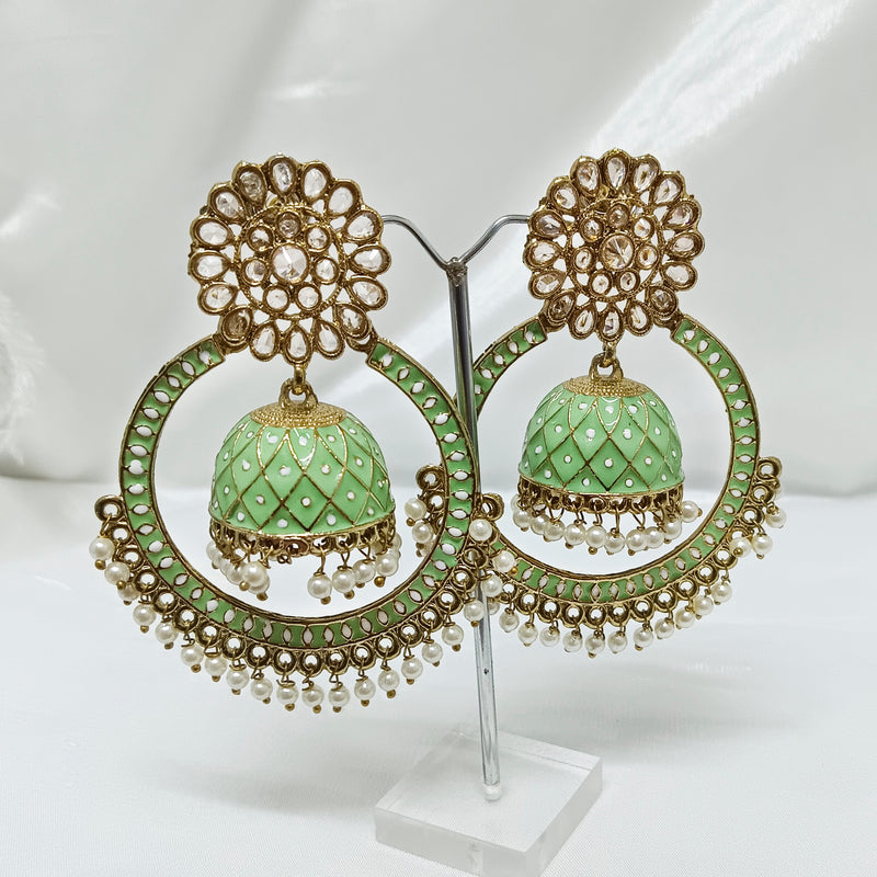 Bhavi Jewels Gold Plated Jhumki Earrings