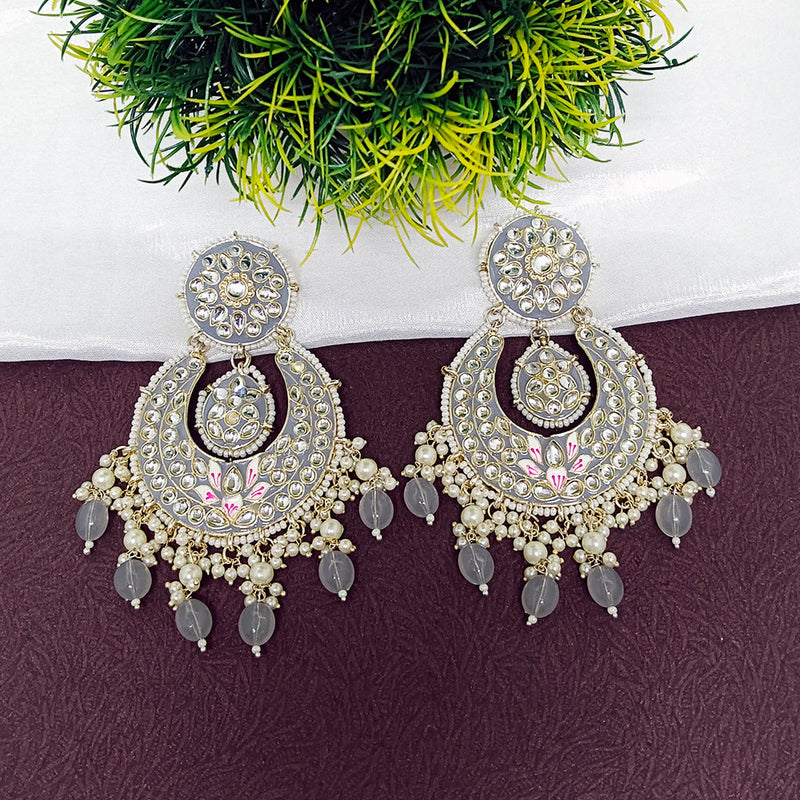 Matchit Kundan Stone & Meenakari Dangler Earrings - JW-1319621