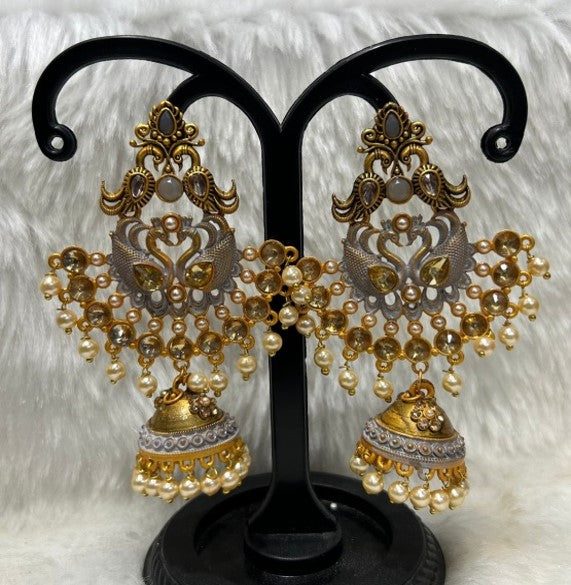 Infinity Jewels Gold Plated Meenakari Jhumki Earrings