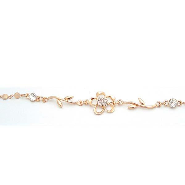 Urthn Austrian Stone Floral Gold Plated Bracelet - 1400306