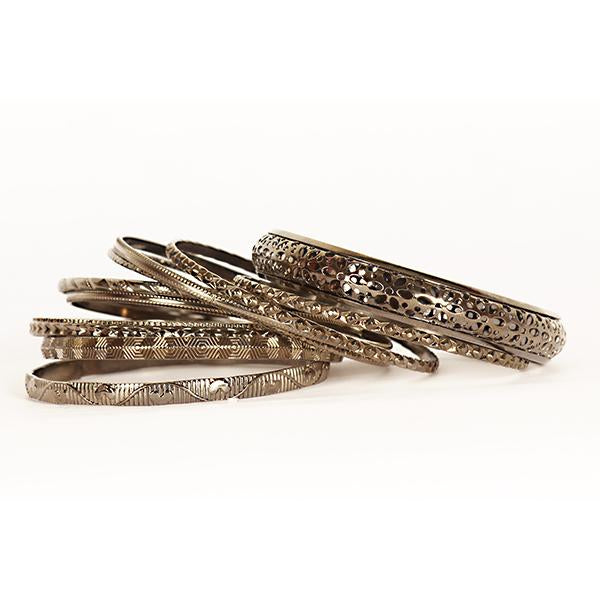 Urthn Rhodium Plated Bangle Set - 1400409_2.6