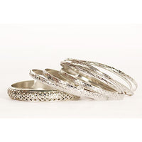Urthn Rhodium Plated Bangle Set - 1400413_2.6