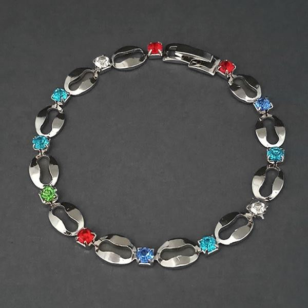 Urthn Silver Plated Multi Color Austrian Stone Bracelet