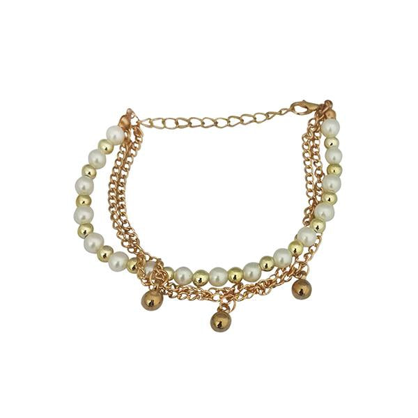 Urthn White Pearl Gold Plated Bracelet - 1400545