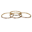 Kriaa Maroon And Green Austrian Stone Gold Plated Bangle Set - 1401001_2.4