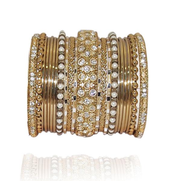 Vivant Charms Austrian Stone Gold Plated Traditional Bangle Set - 1401307_2.6