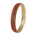 Kriaa Red Austrian Stone Bangle Set - 1401606_2.6