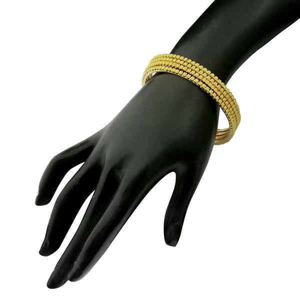 Kriaa Austrian Stone Gold Plated Bangle Set - 1401618_2.8