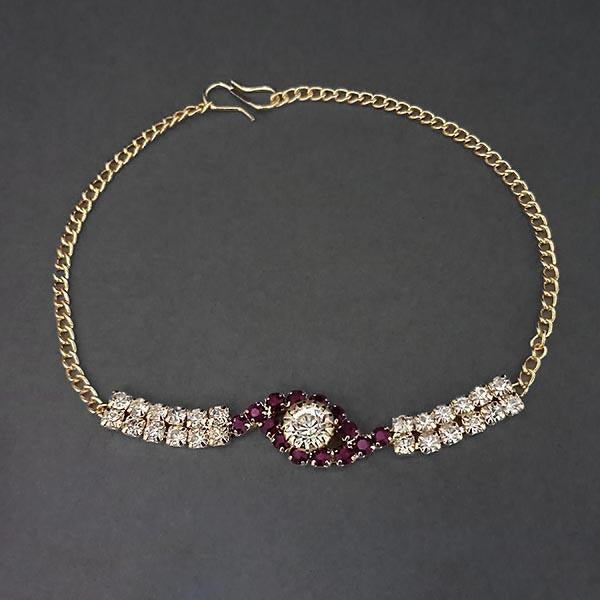 Tip Top Fashions Purple Austrian Stone Gold Plated Bracelet - 1401706